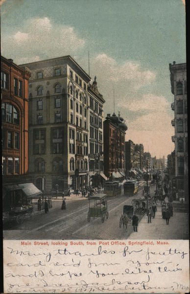 Main Street, Looking South From Post Office Springfield Massachusetts