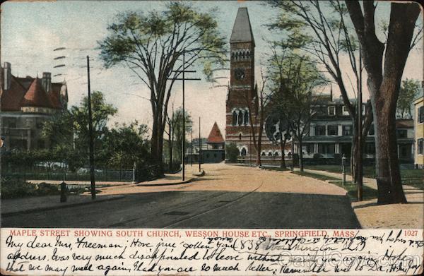 Maple Street Showing South Church, Wesson House Etc. Springfield Massachusetts
