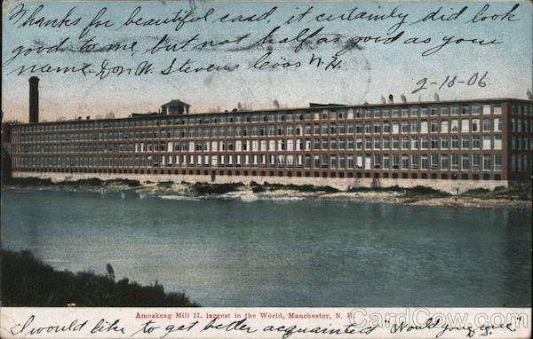 Mauakeag mill. Largest in the World Manchester New Hampshire