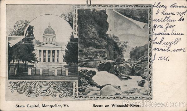State Capitol, Scene on Winooski River Montpelier Vermont