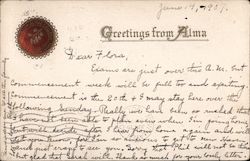 Greetings from Alma College Postcard