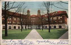 Court Yard, New Engineering Building, University of Michigan Postcard