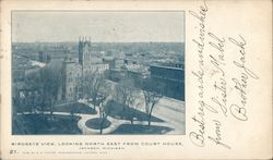 Birdseye View Looking North East from Court House Jackson, MI Postcard Postcard Postcard