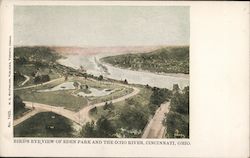 Bird's Eye View of Eden Park and the Ohio River Postcard