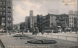 A Busy Corner in the Square Postcard