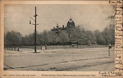 Winter Scene - Court House Square Coshocton, OH Postcard Postcard Postcard