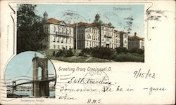 The University, Suspension Bridge Postcard