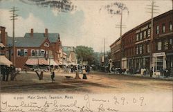 Main Street Taunton, MA Postcard Postcard Postcard