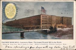 The New Wood Mill Lawrence, MA Postcard Postcard Postcard