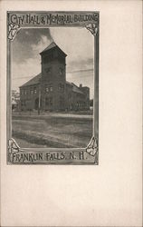 City Hall & Memorial Building Franklin Falls, NH Postcard Postcard Postcard