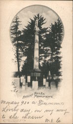 Ethan Allen Monument Burlington, VT Postcard Postcard Postcard