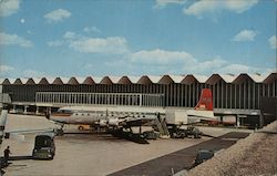Minneapolis - St. Paul International Airport with Northwest Airlines plane. Postcard