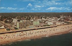 Aerial View showing Pink Pony Lounge, Surf Apartments, and Atlantic Sands Motel Rehoboth Beach, DE Postcard Postcard Postcard