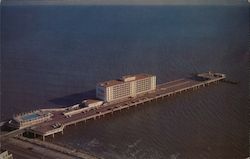 Flagship Hotel over Gulf of Mexico Galveston, TX Postcard Postcard Postcard