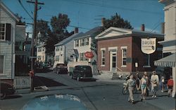 The "Four Corners" at Edgartown, Mass. on Martha's Vineyard Island. Massachusetts Postcard Postcard Postcard