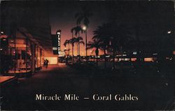 Miracle Mile - Coral Gables Florida Postcard Postcard Postcard