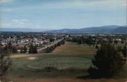 Bird's Eye View - Vantage point of the famous Kalispell Golf Course Postcard