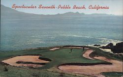 Seventh Hole at Pebble Beach Golf Course California Postcard Postcard Postcard