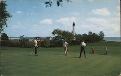 Shoop Park Golf Course showing Wind Point Lighthouse in the distance Racine, WI Postcard Postcard Postcard