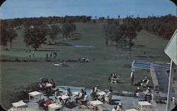 Conversation and Refreshment After a Game of Golf on the Clubhouse Terrace Postcard