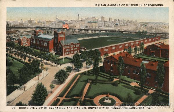Bird's Eye View of Gymnasium and Stadium, University of Penna. Philadelphia Pennsylvania