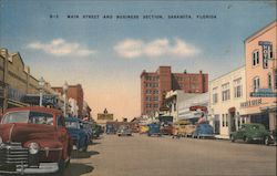 Main Street and Business Section Postcard