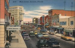 Main Street, Sarasota, Florida Postcard Postcard Postcard