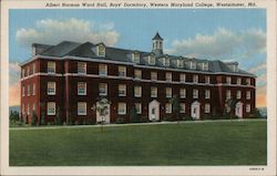 Albert Norman Ward Hall, Boys' Dormitory, Western Maryland College Westminster, MD Postcard Postcard Postcard