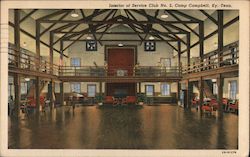 Interior of Service Club No. 2, Camp Campbell Postcard