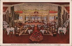 Marine Dining Room - Edgewater Beach Hotel Postcard