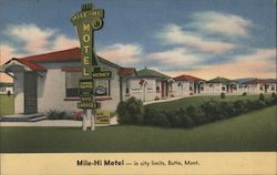 Mile-Hi Motel Butte, MT Postcard Postcard Postcard