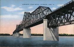 MISSISSIPPI RIVER BRIDGE VICKSBURG, MS Postcard Postcard 
