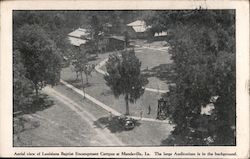 Aerial View of Louisiana Baptist Encampment Campus - Large Auditorium in Background Postcard