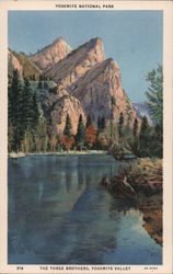 The Three Brothers, Yosemite Valley Yosemite National Park Postcard Postcard Postcard