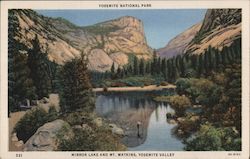 Mirror Lake and Mt. Watkins, Yosemite Valley Postcard