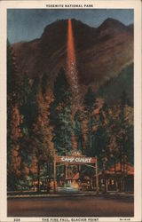 Yosemite National Park, The Fire Fall, Glacier Point Postcard