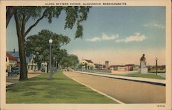Along Western Avenue Gloucester, MA Postcard Postcard Postcard