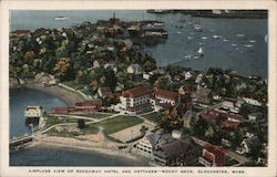 Airplane View of Rockaway Hotel and Cottages - Rocky Neck Postcard