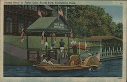 Paddle Boats on Porter Lake, Forest Park Postcard