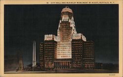 City Hall and McKinley Monument at Night Postcard