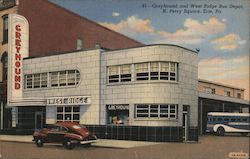 Greyhound and West Ridge Bus Depot, N. Perry Square Erie, PA Postcard Postcard Postcard