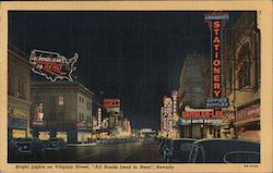 Bright Lights on Virginia Street Postcard