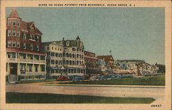Scene on Ocean Pathway from Boardwalk Postcard
