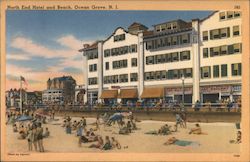 North End Hotel and Beach Postcard