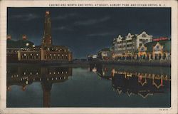 Casino and North End Hotel at Night, Asbury Park and Ocean Grove, N.J. Postcard