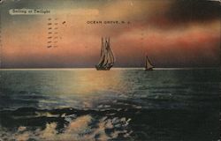 Sailing at Twilight Ocean Grove, NJ Postcard Postcard Postcard