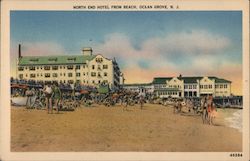 North End Hotel from Beach Postcard