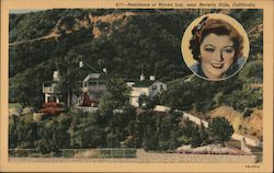 Residence of Myrna Loy Beverly Hills, CA Postcard Postcard Postcard