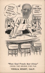 "Where Good Friends Meet Always" Cross the Bridge for Fun, Virgilia Resort Postcard