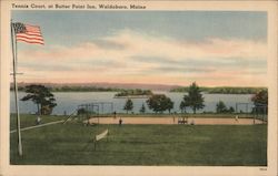 Tennis Court at Butter Point Inn Waldoboro, ME Postcard Postcard Postcard